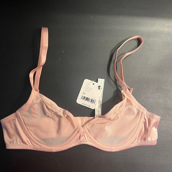 NWT Free People Pale Pink Rose  Heartthrob Underwire Bra - xs - Picture 5 of 8